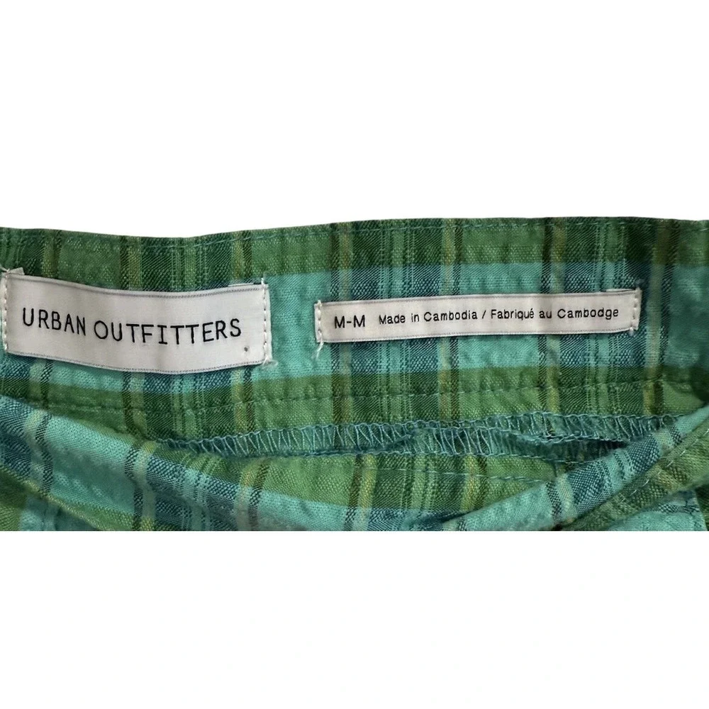 Urban‎ Outfitters Katie Plaid Pleated Mini Skirt Teal Green Women Sz M Y2K Retro